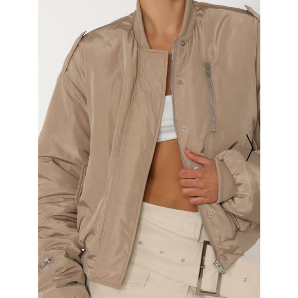 BY.DYLN Kai Bomber Jacket in Mushroom. Size M. - Picture 1 of 10